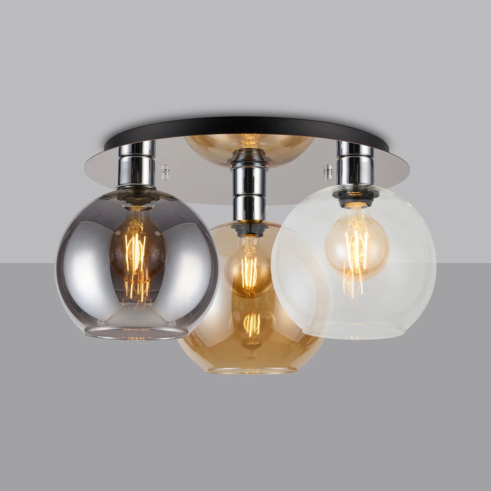 Lori Polished Chrome Ceiling Lights Deco Flush Fittings